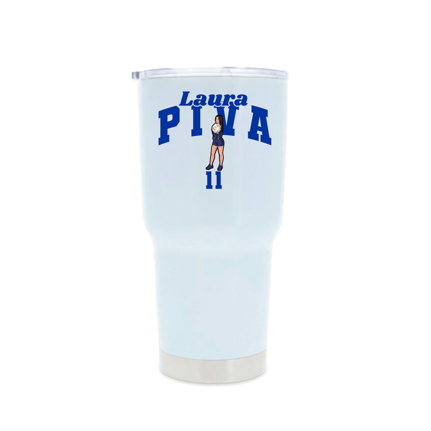30oz Stainless Steel Tumbler — Signature Arch in White
