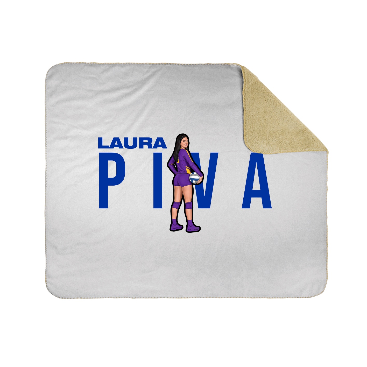 Throw Blanket — Player Name in White