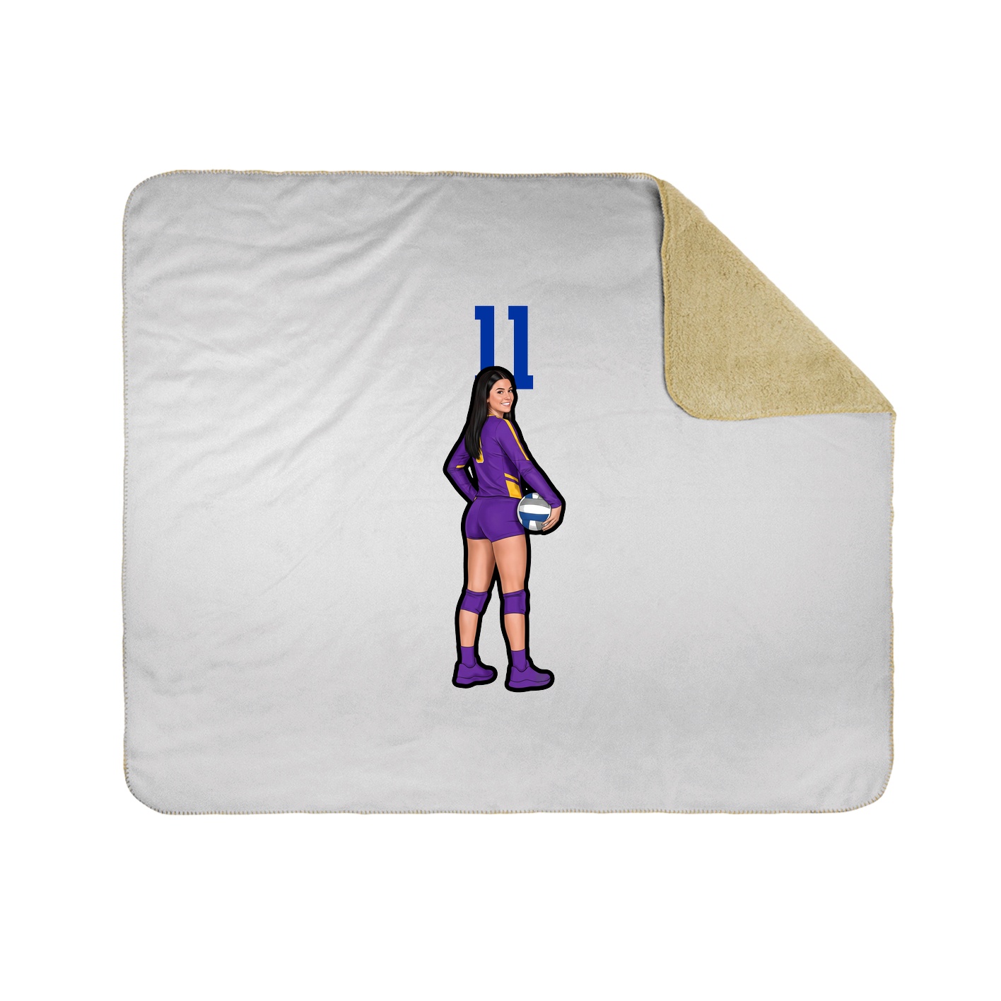 Throw Blanket — Number Top in White