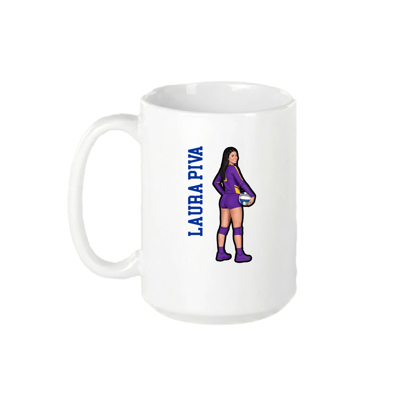 15oz Coffee Mug — Name Vertical in White