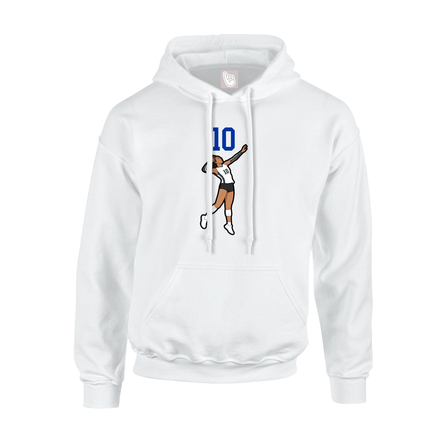 Youth Hoodie — Number Top in White