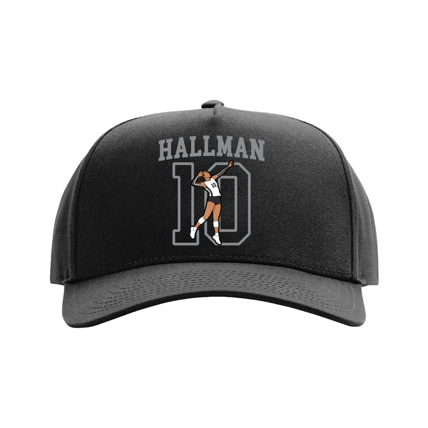 Full Fabric Five-Panel Champ Cap — Shirsey in Black