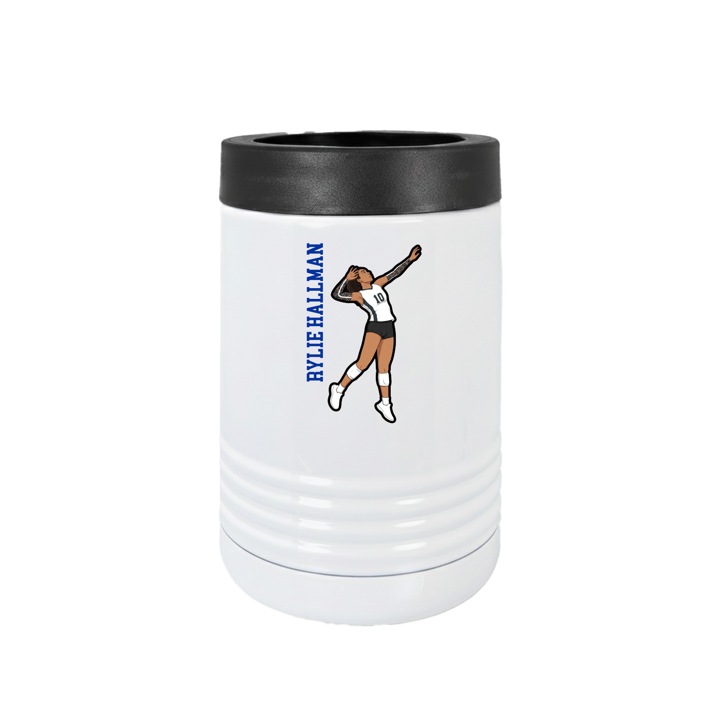 Beverage Holder — Name Vertical in White