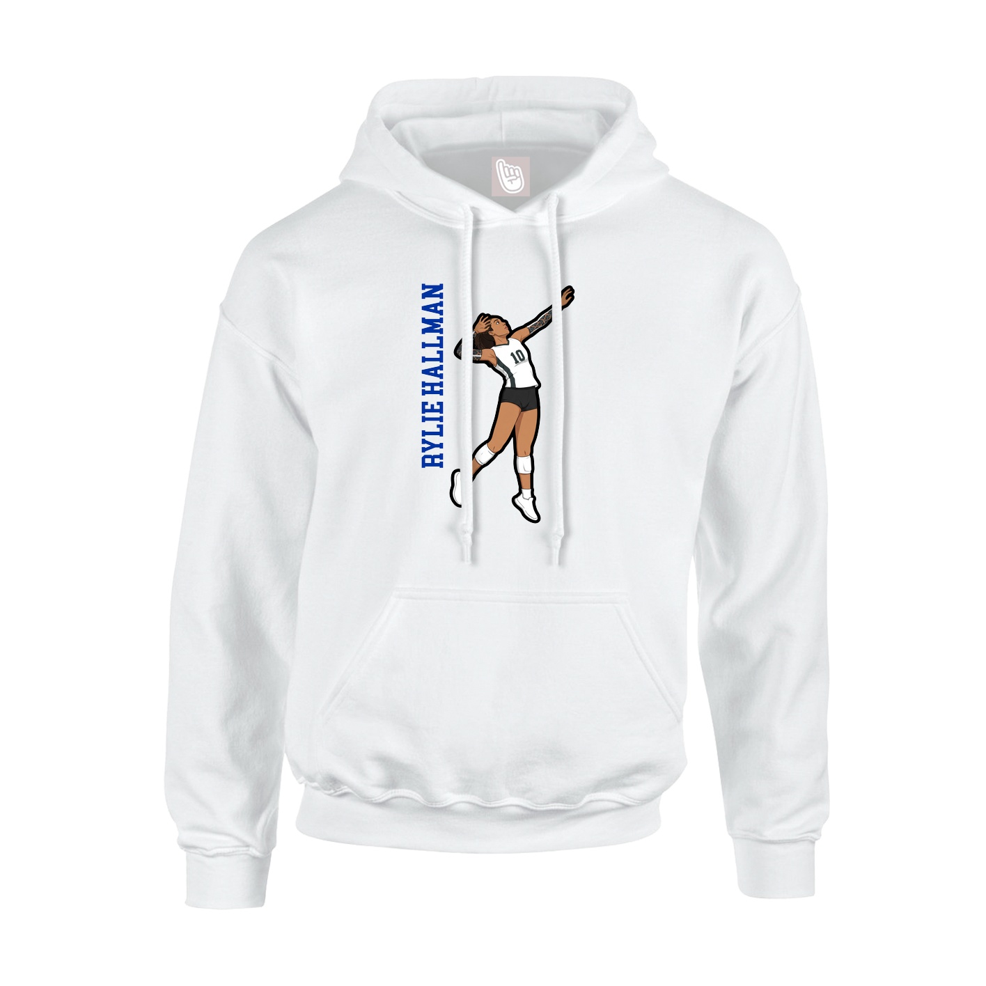 Hoodie — Name Vertical in White