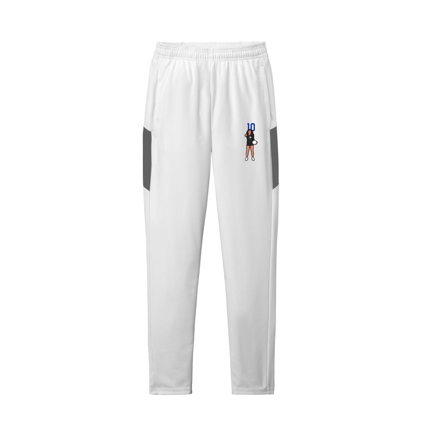 Team Travel Pant — Number Top in White/Grey