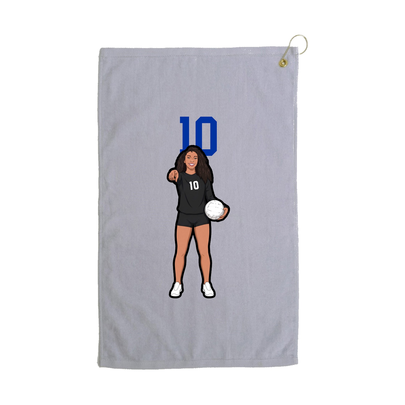 Golf Towel — Number Top in Grey