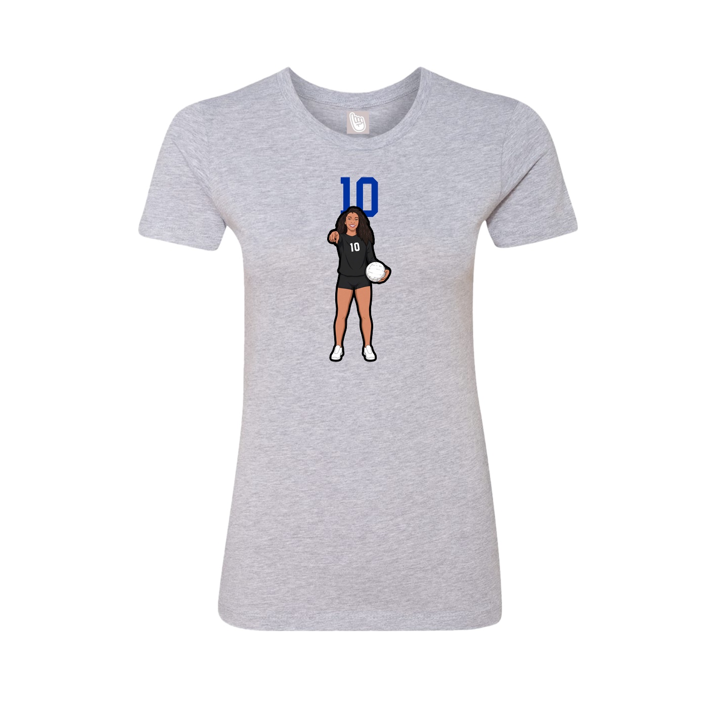 Womens Tee — Number Top in Grey