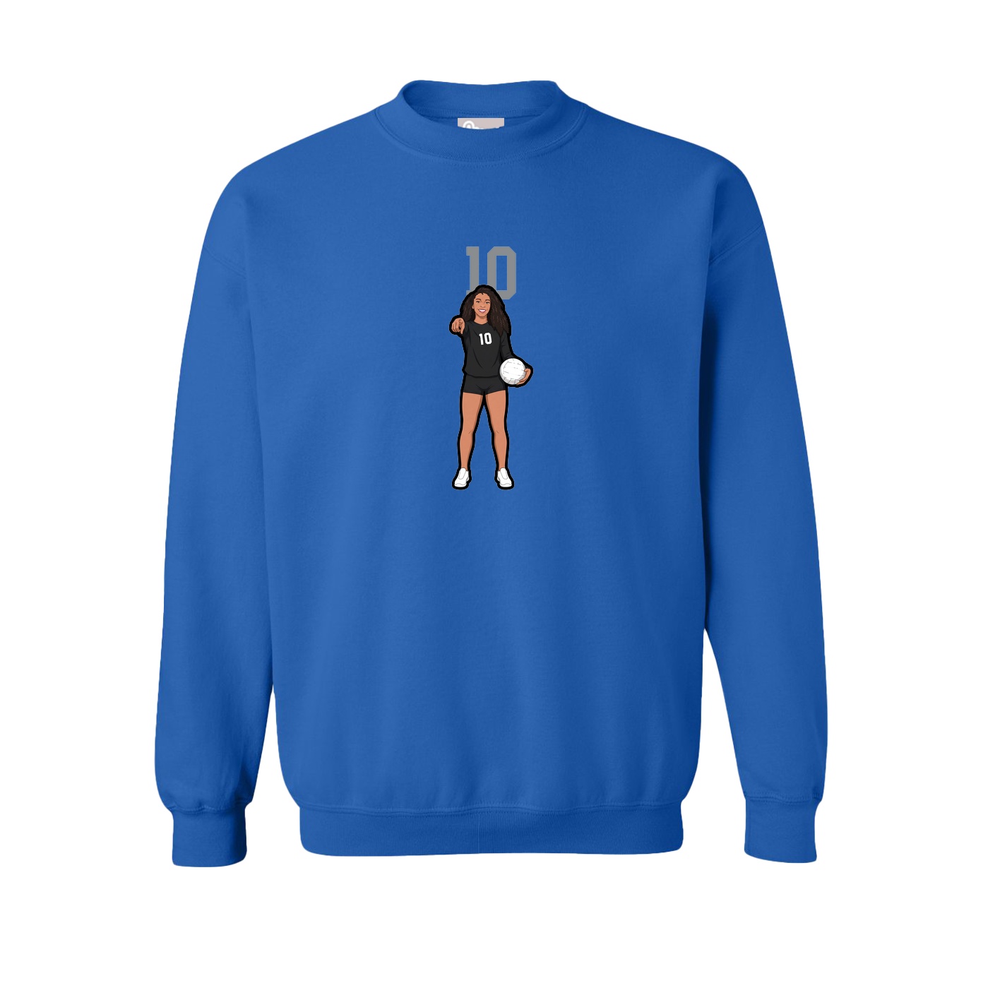 Fleece Crew — Number Top in Royal