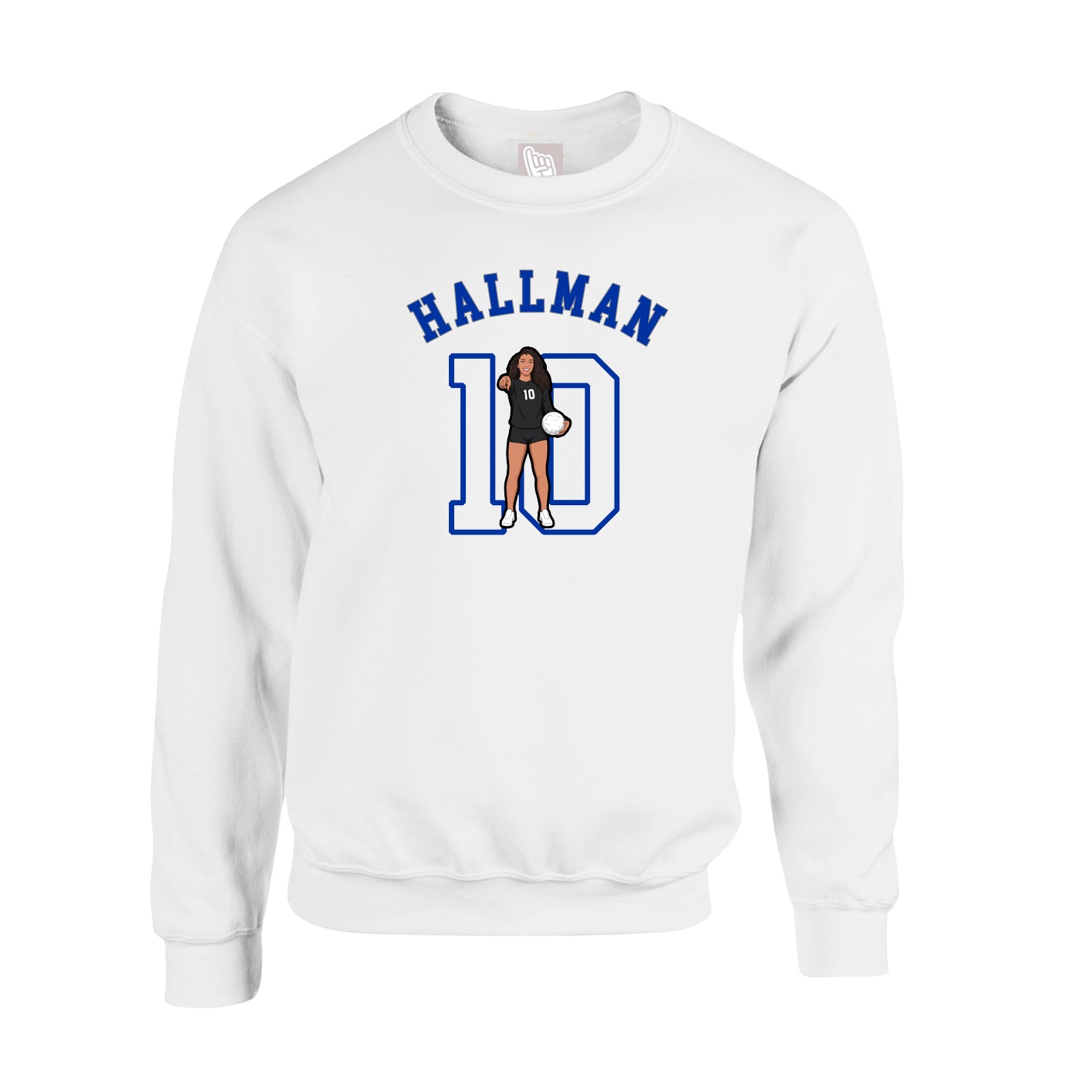 Fleece Crew — Shirsey Arch in White
