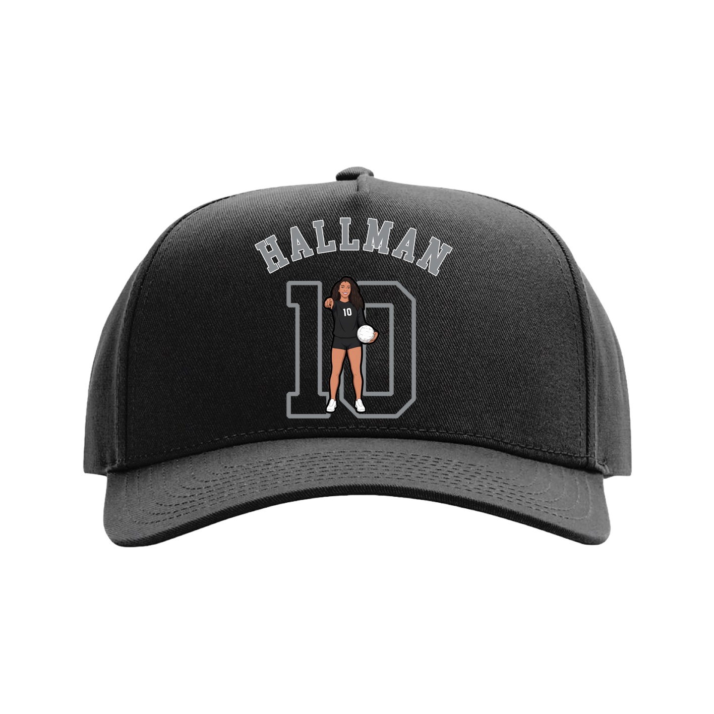 Full Fabric Five-Panel Champ Cap — Shirsey Arch in Black