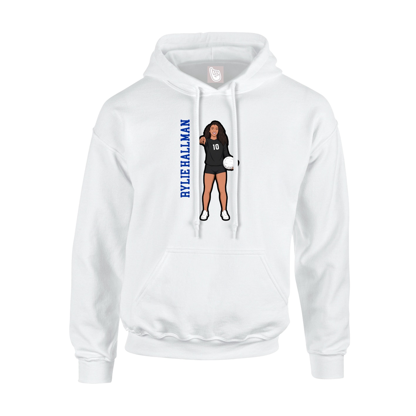 Youth Hoodie — Name Vertical in White