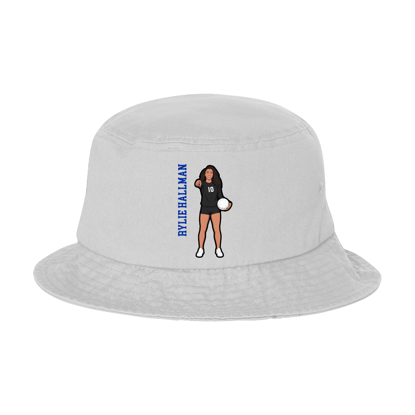 Bucket Cap — Name Vertical in White