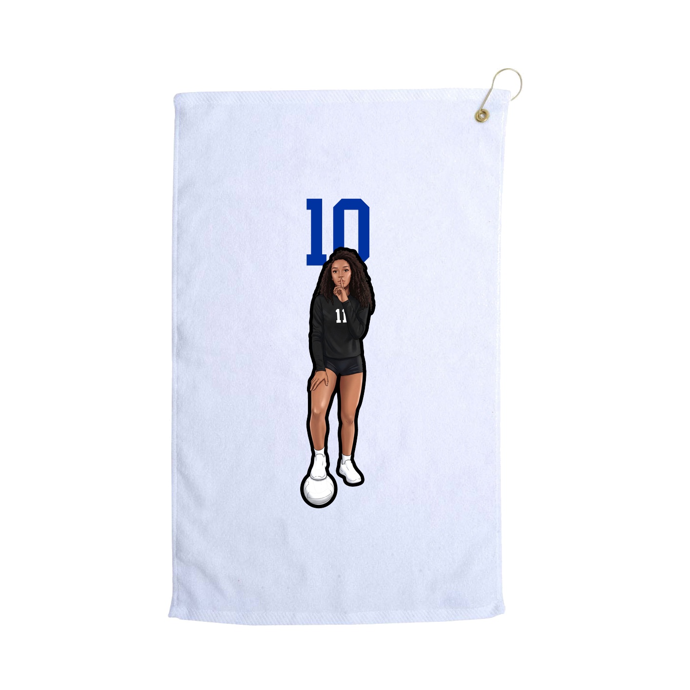 Golf Towel — Number Top in White