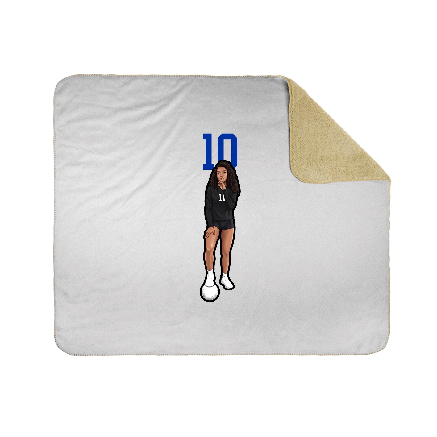 Throw Blanket — Number Top in White