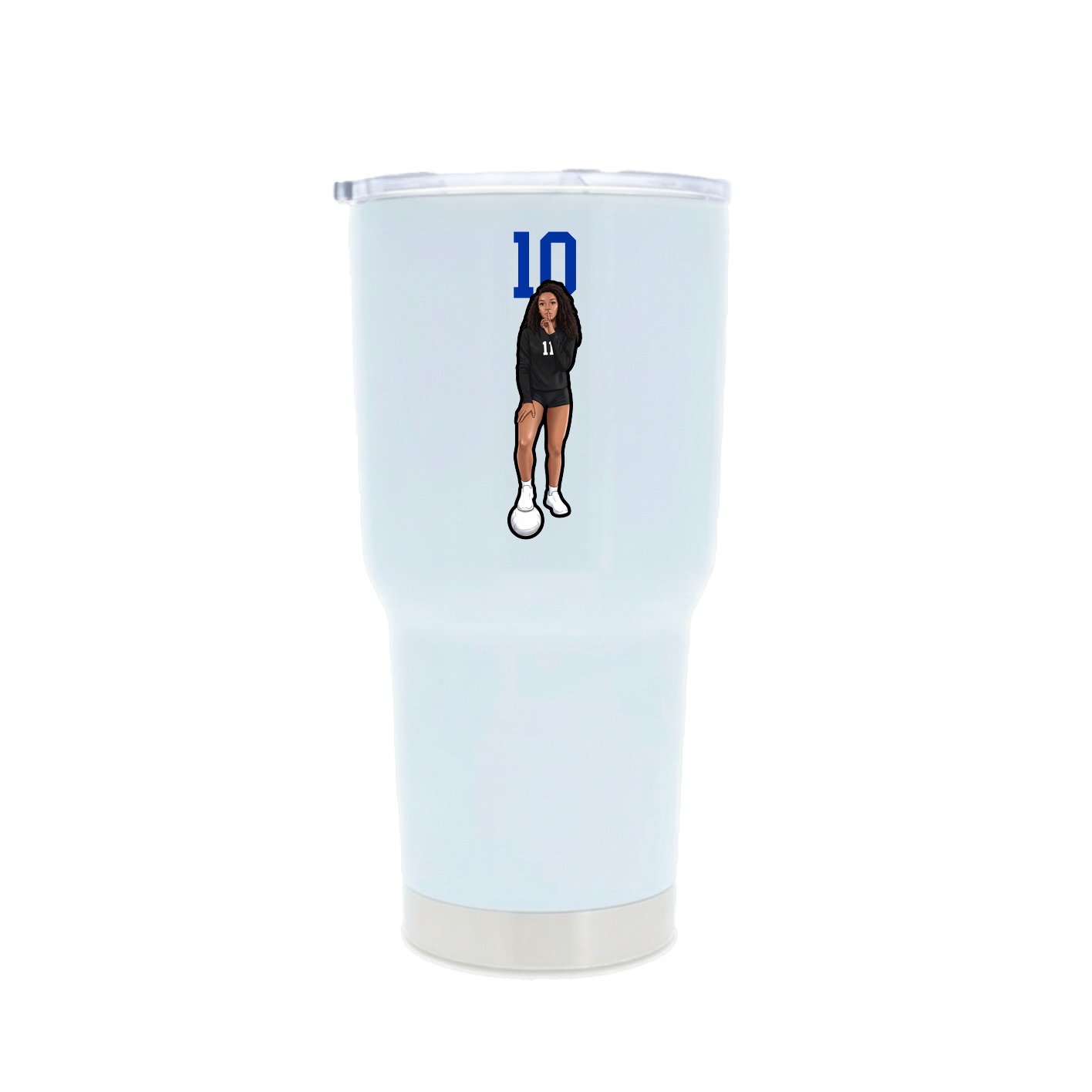 30oz Stainless Steel Tumbler — Number Top in White