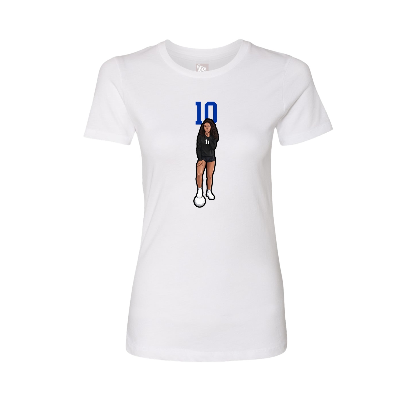 Womens Tee — Number Top in White