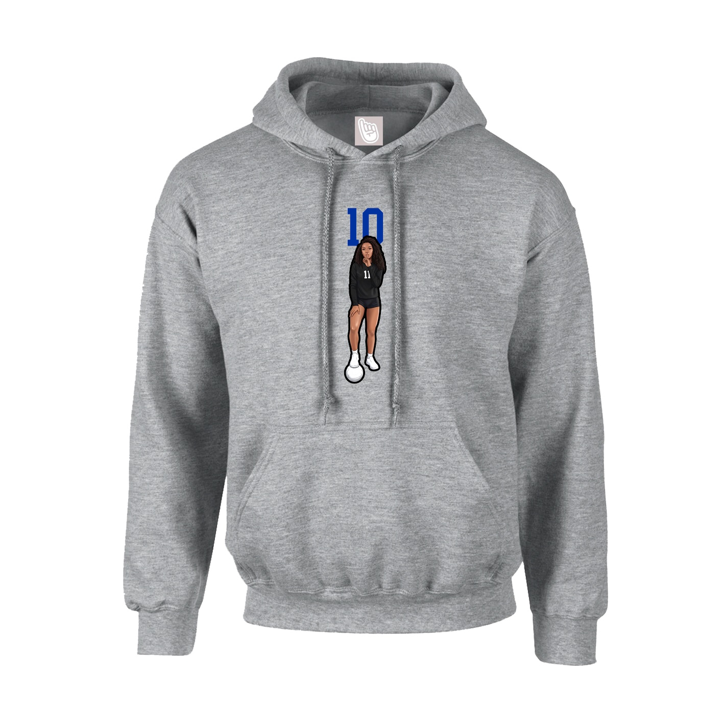 Youth Hoodie — Number Top in Grey