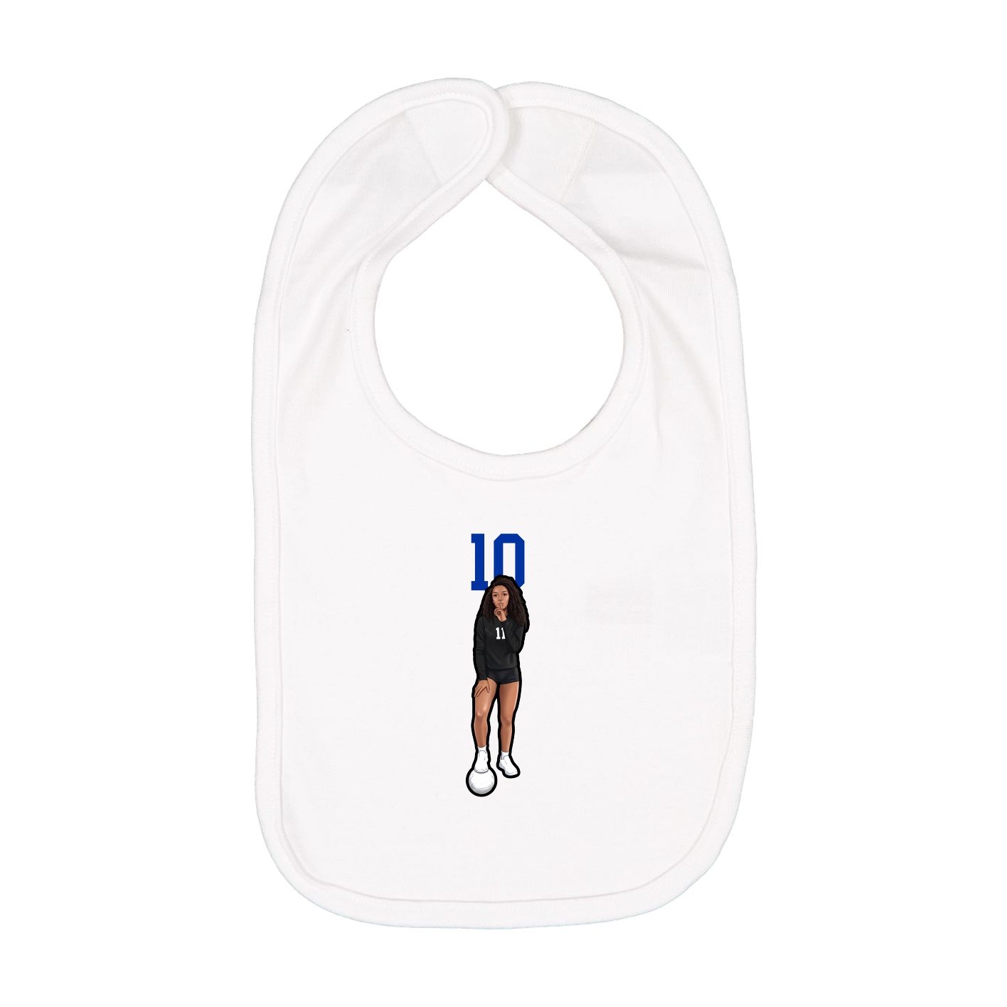 Infant Bib — Number Top in White