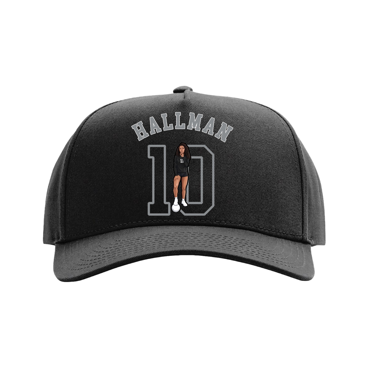 Full Fabric Five-Panel Champ Cap — Shirsey Arch in Black