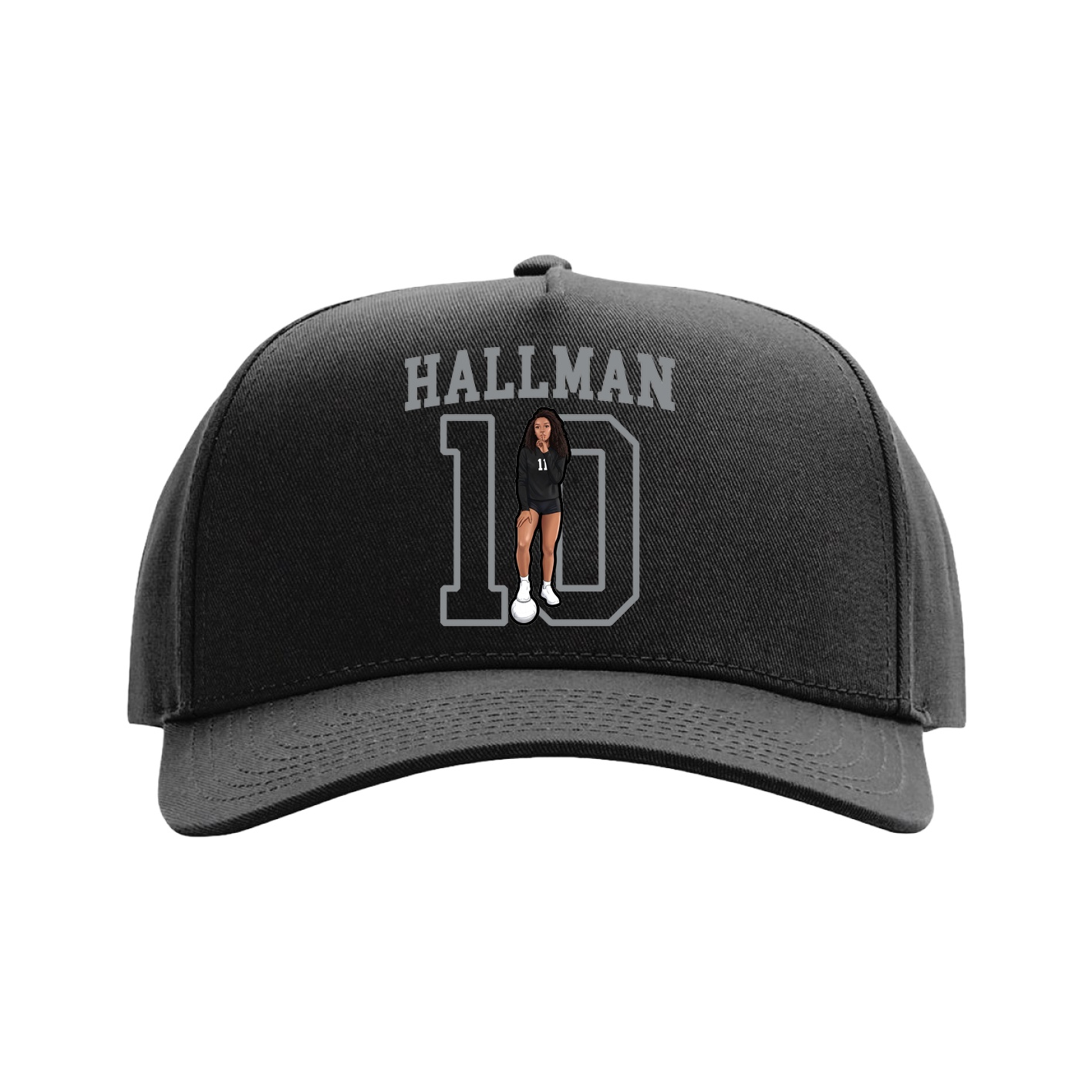 Full Fabric Five-Panel Champ Cap — Shirsey in Black