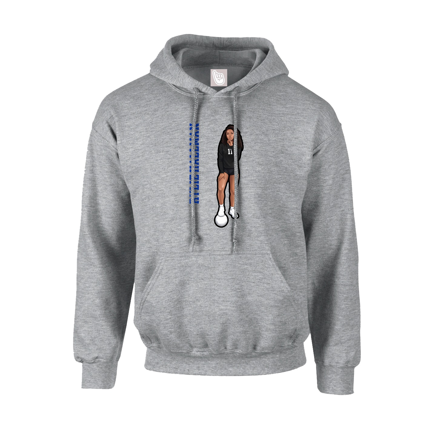 Hoodie — Name Vertical in Grey