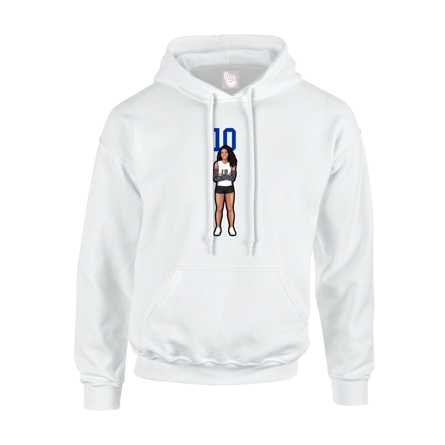 Youth Hoodie — Number Top in White