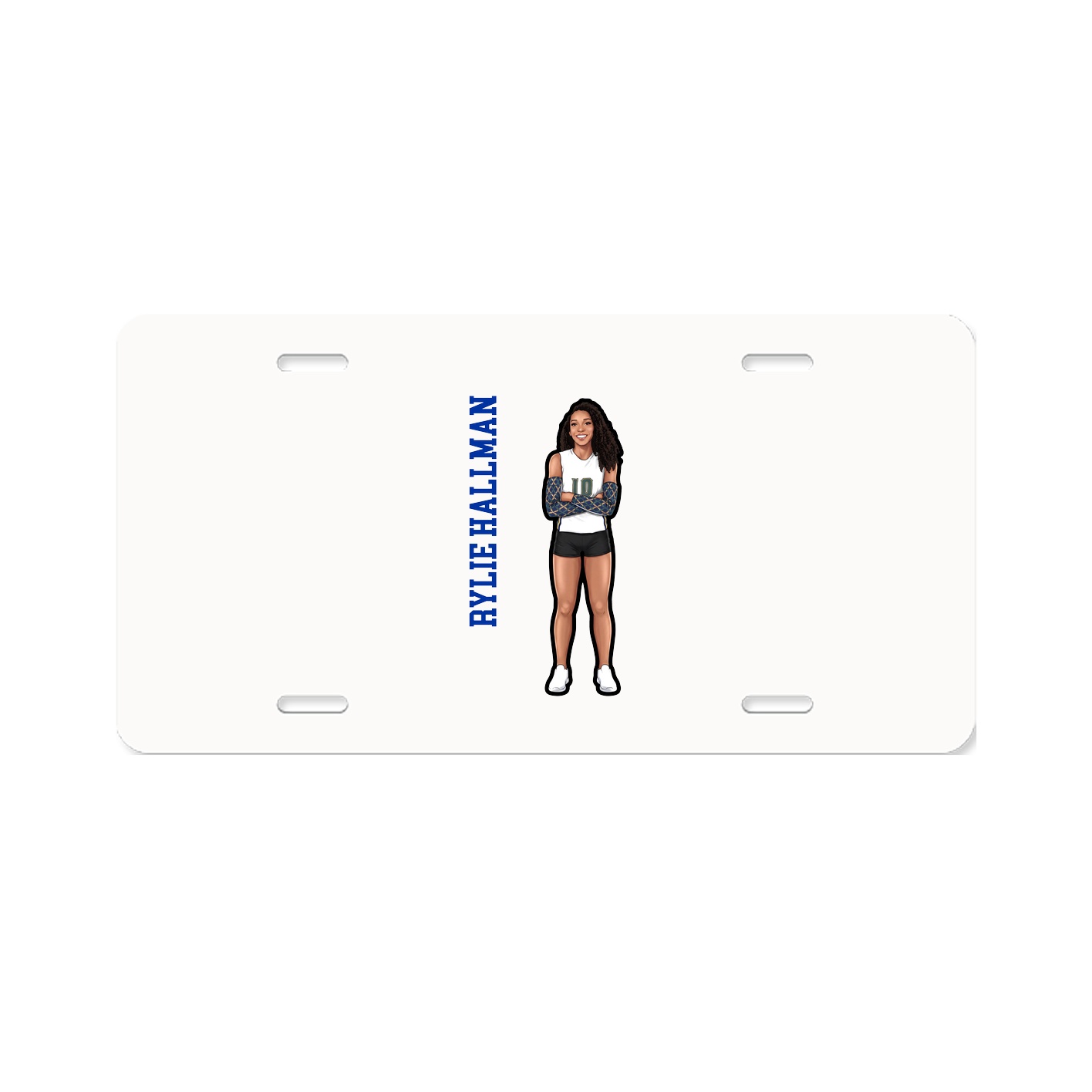 License Plate — Name Vertical in Classic