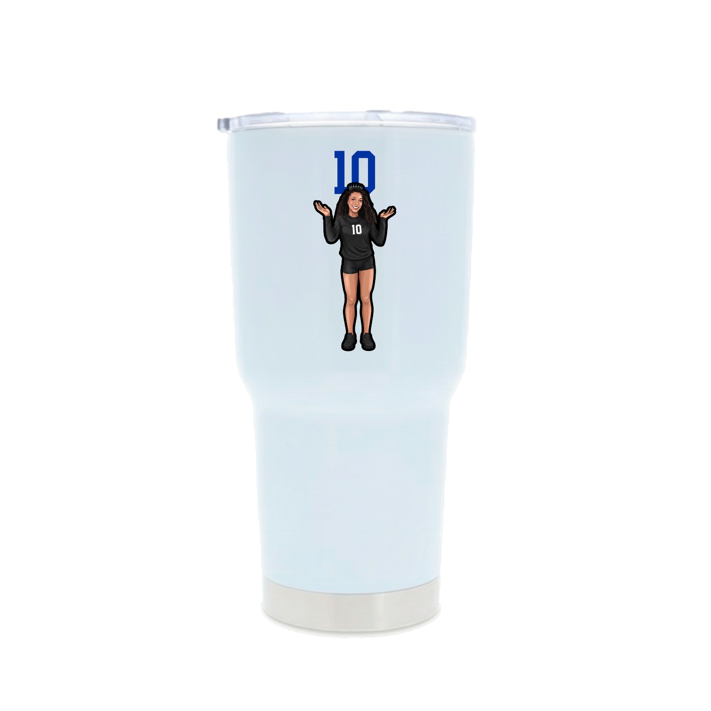 30oz Stainless Steel Tumbler — Number Top in White