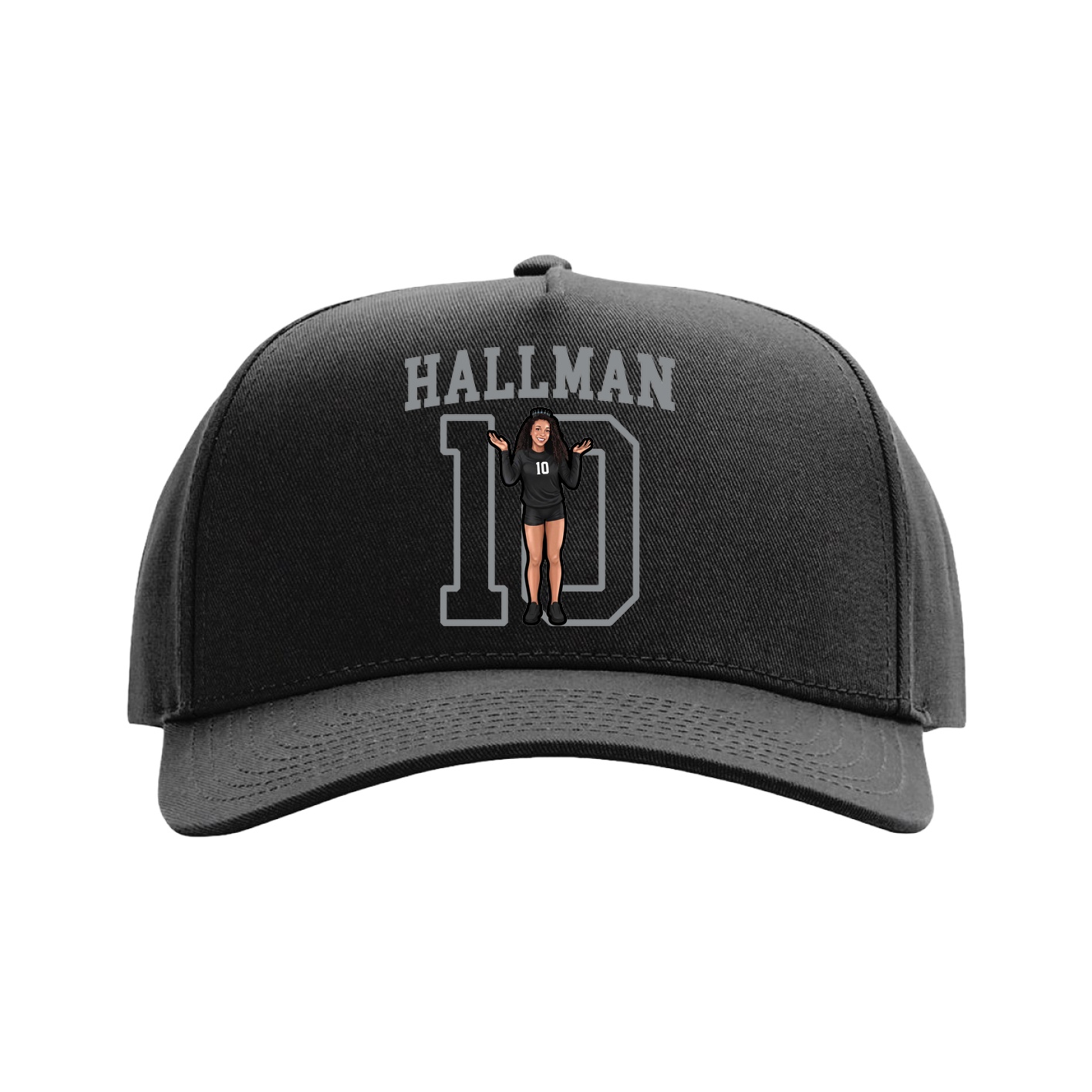 Full Fabric Five-Panel Champ Cap — Shirsey in Black