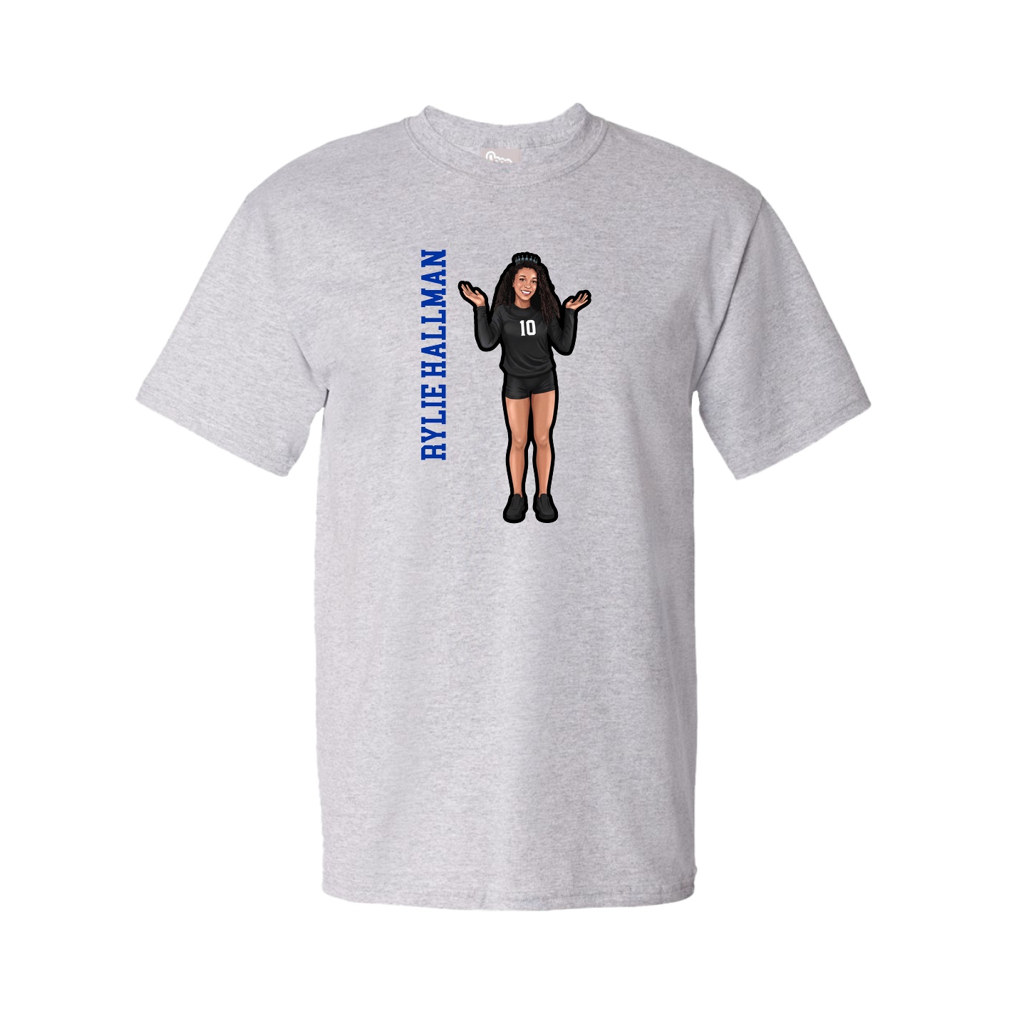 Youth Tee — Name Vertical in Grey