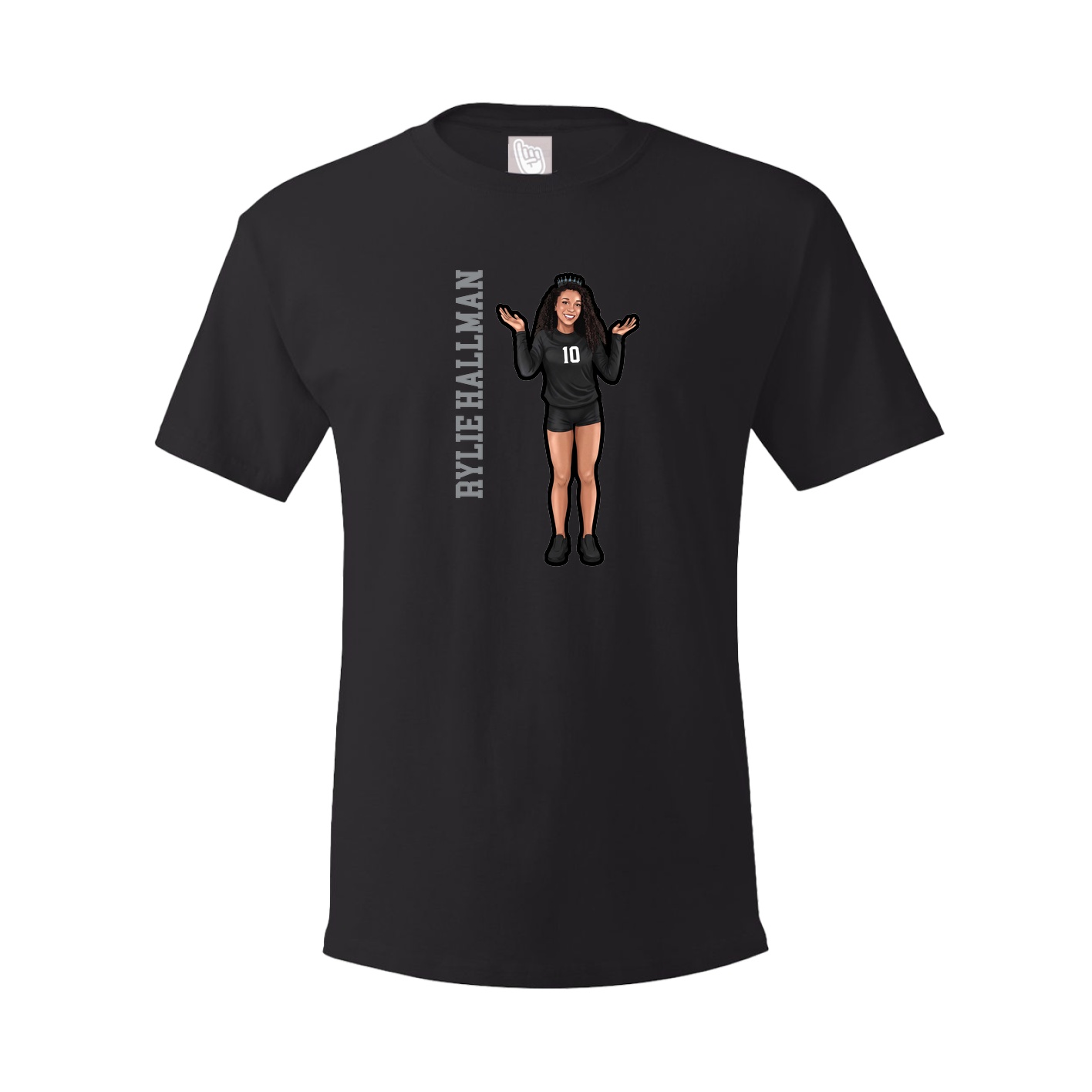 Youth Tee — Name Vertical in Black