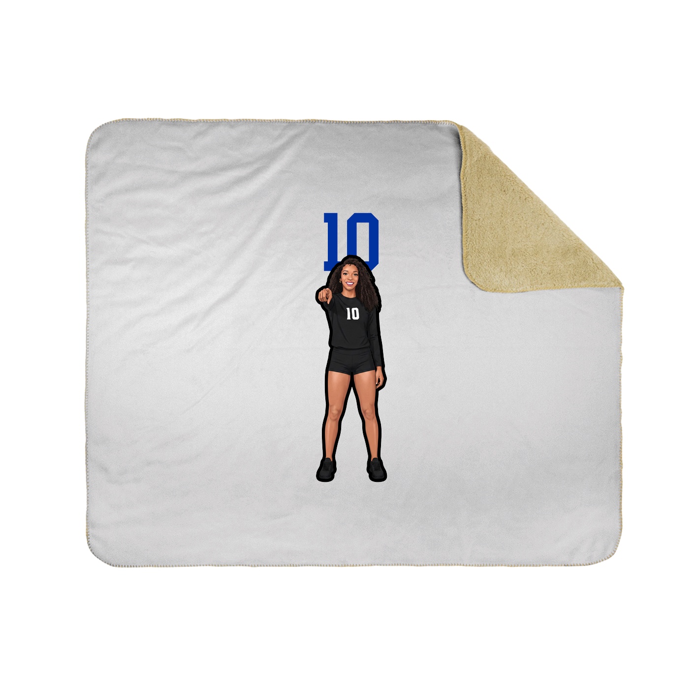 Throw Blanket — Number Top in White