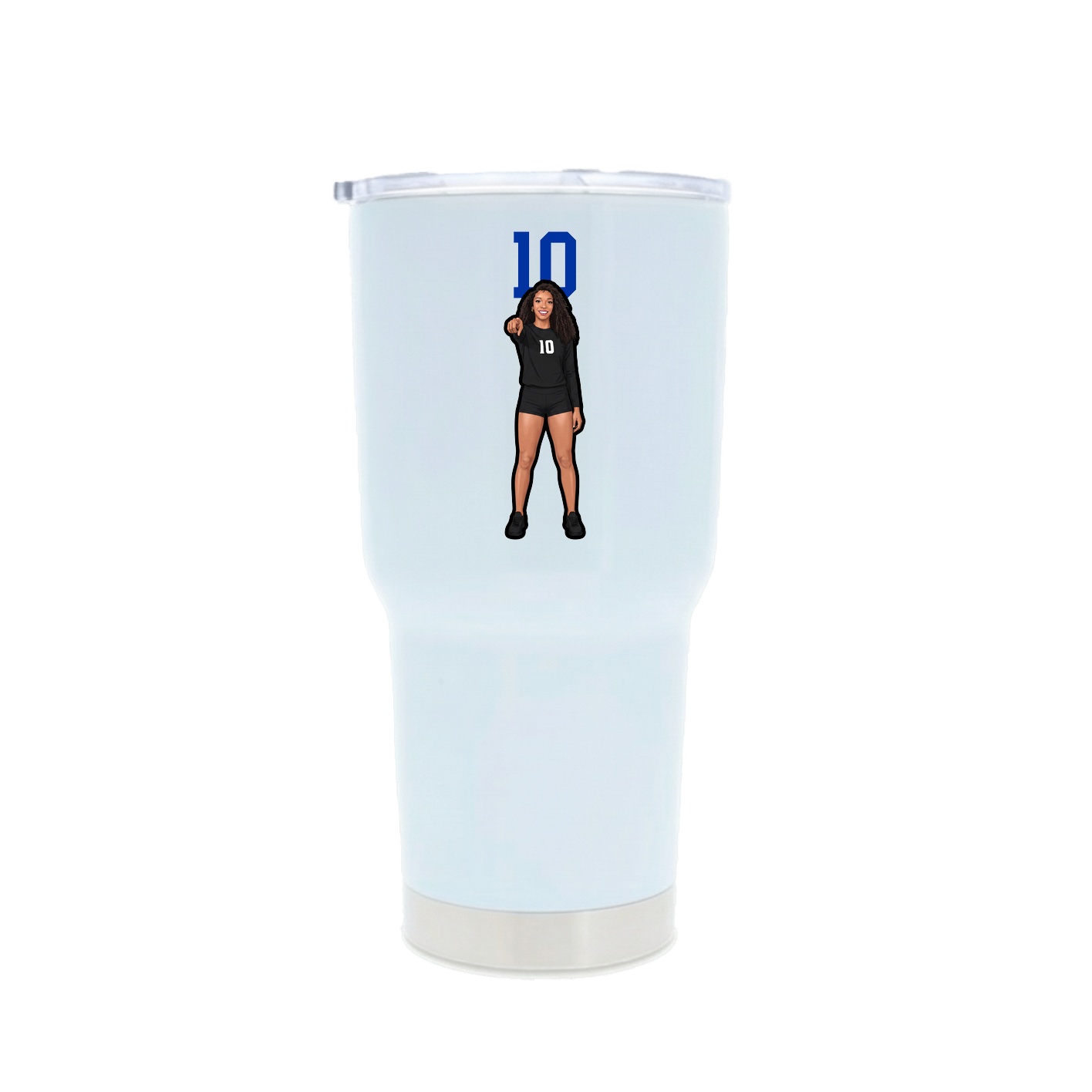 30oz Stainless Steel Tumbler — Number Top in White