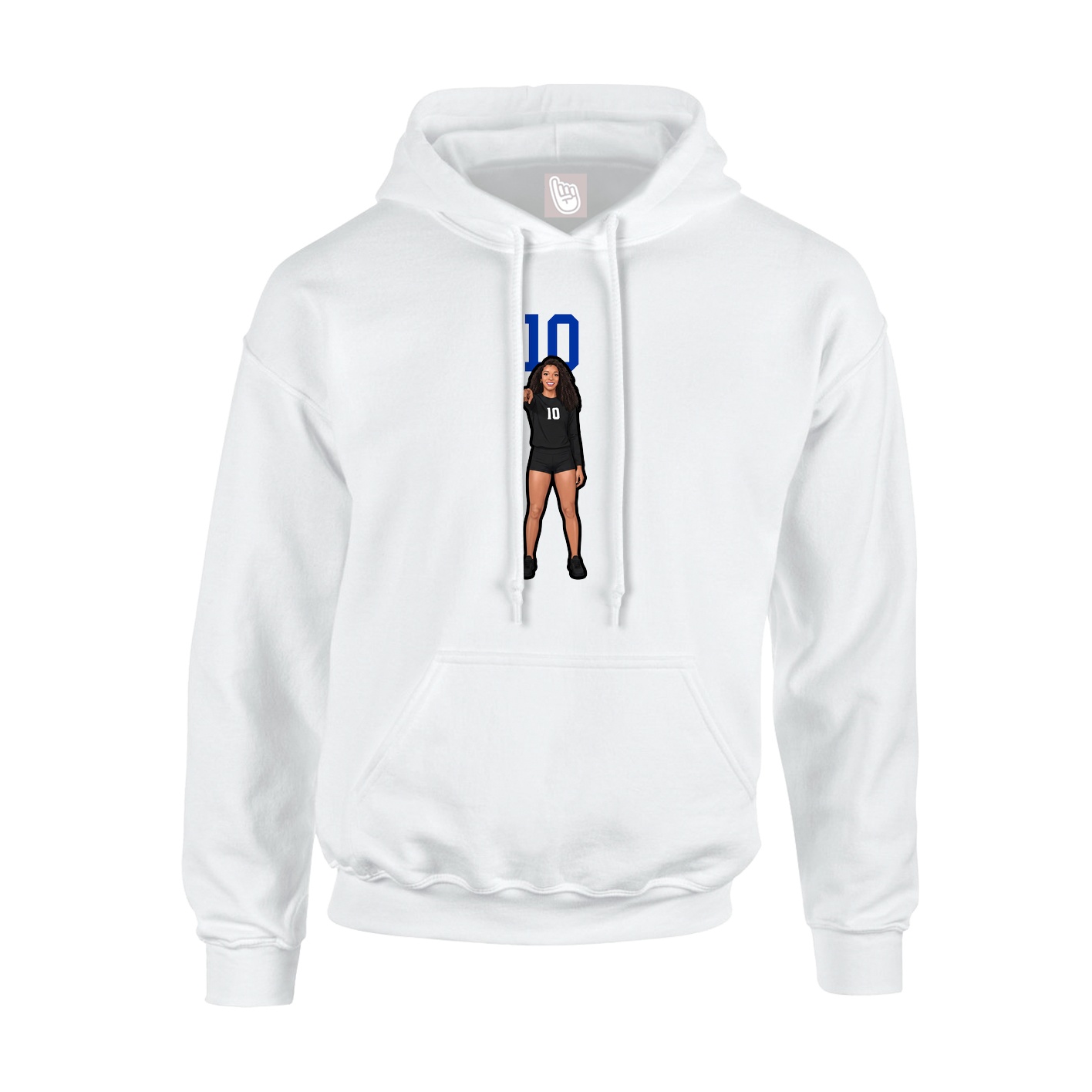 Hoodie — Number Top in White
