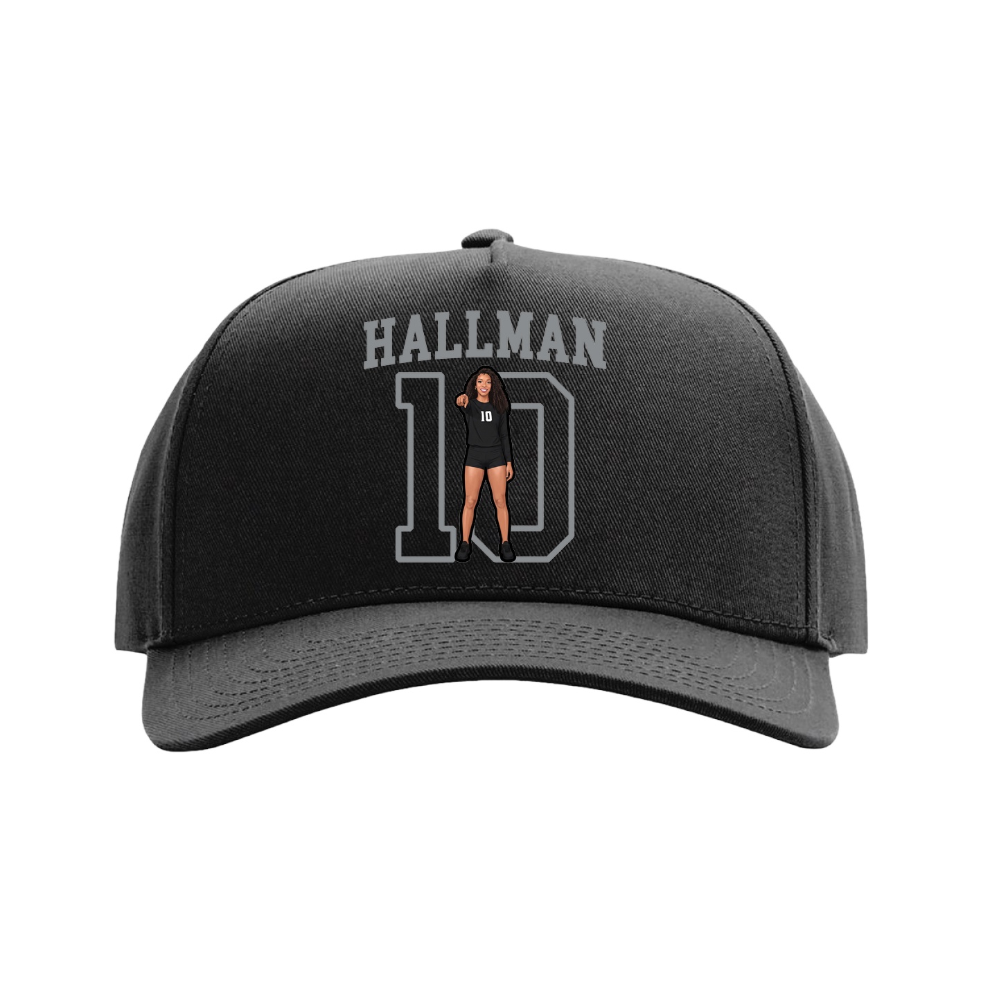 Full Fabric Five-Panel Champ Cap — Shirsey in Black