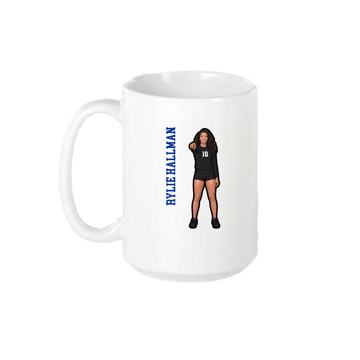 15oz Coffee Mug — Name Vertical in White