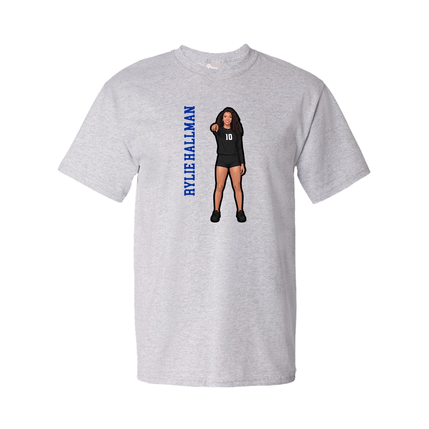 Tee — Name Vertical in Grey