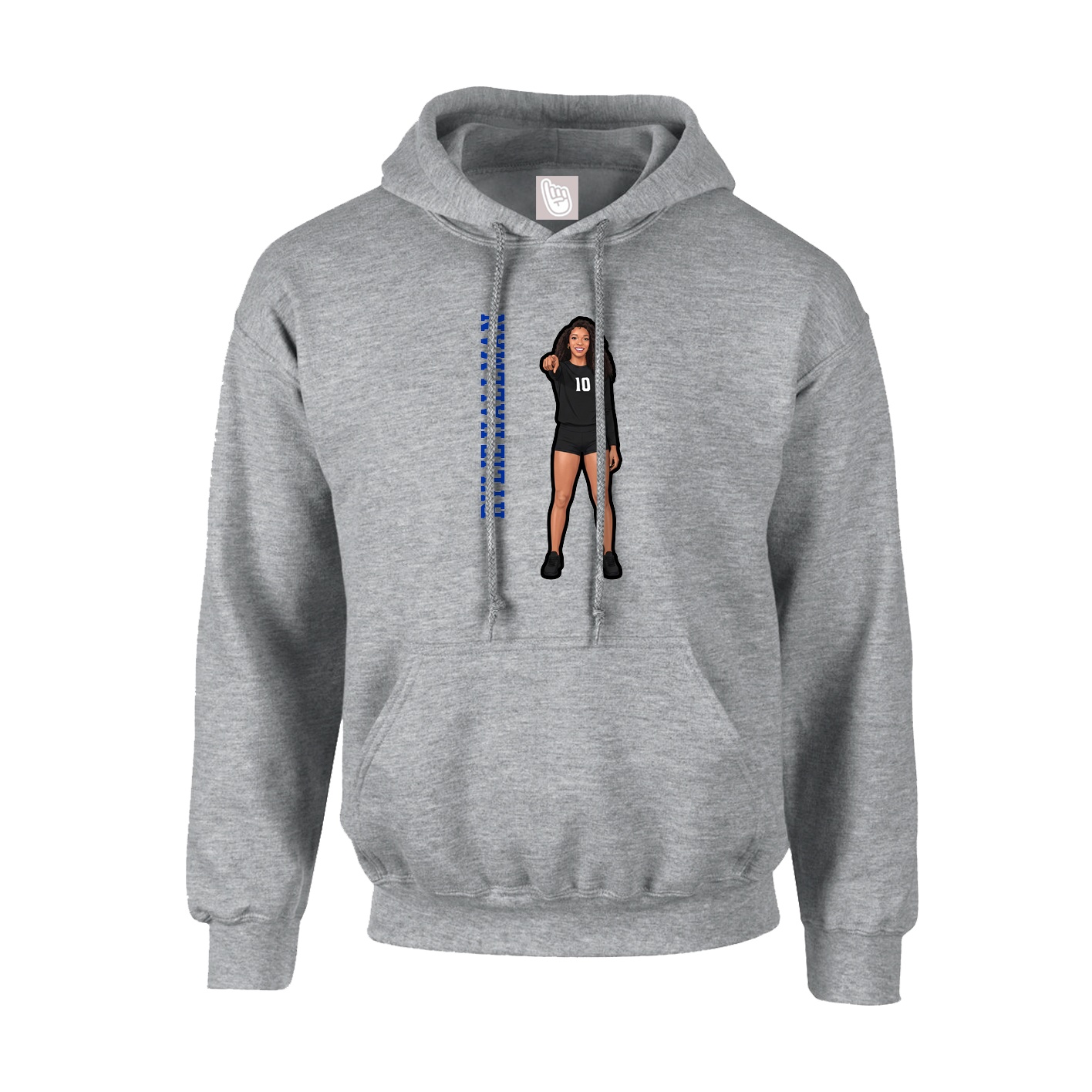 Hoodie — Name Vertical in Grey