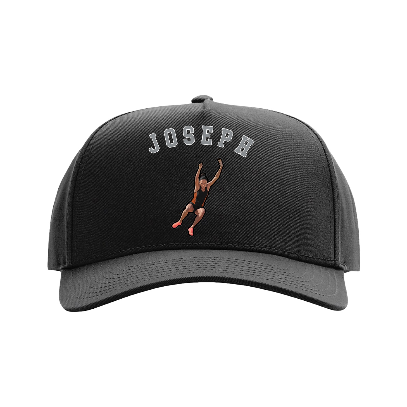 Full Fabric Five-Panel Champ Cap — Shirsey Arch in Black