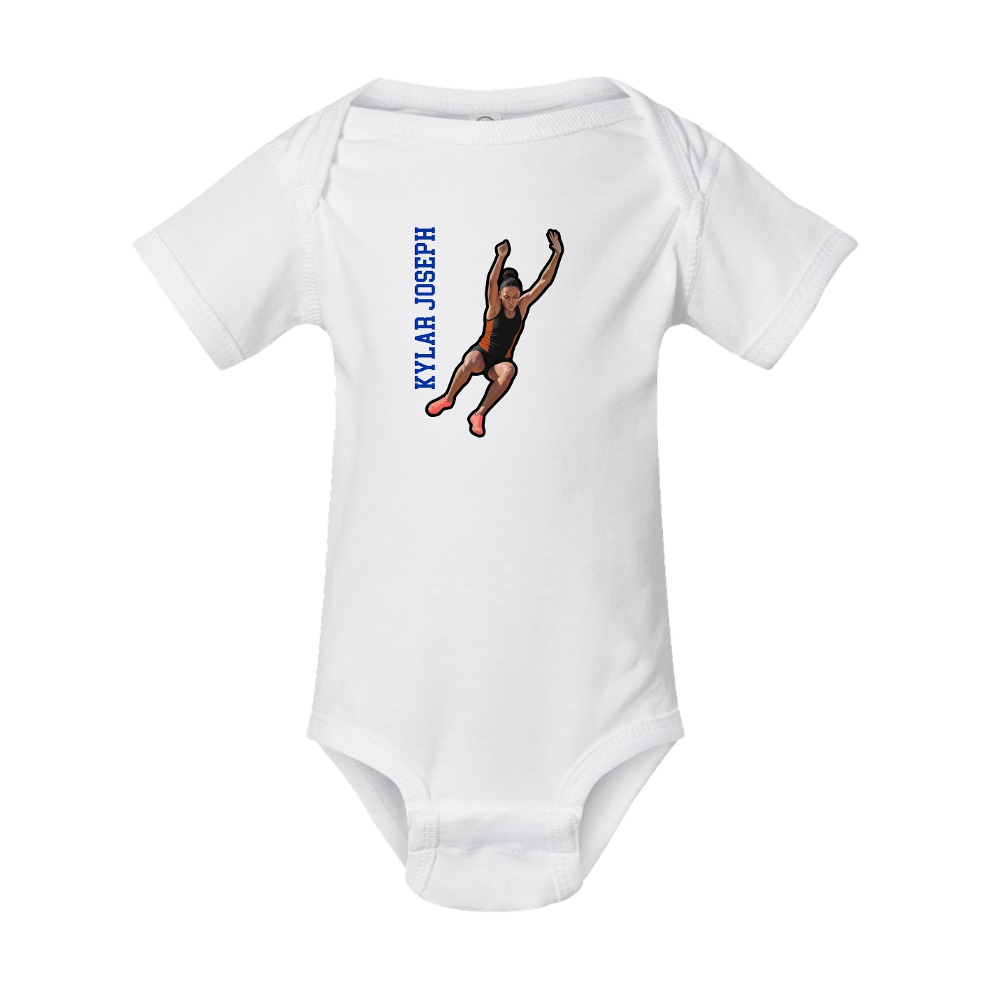 Baby Onesie — Name Vertical in White