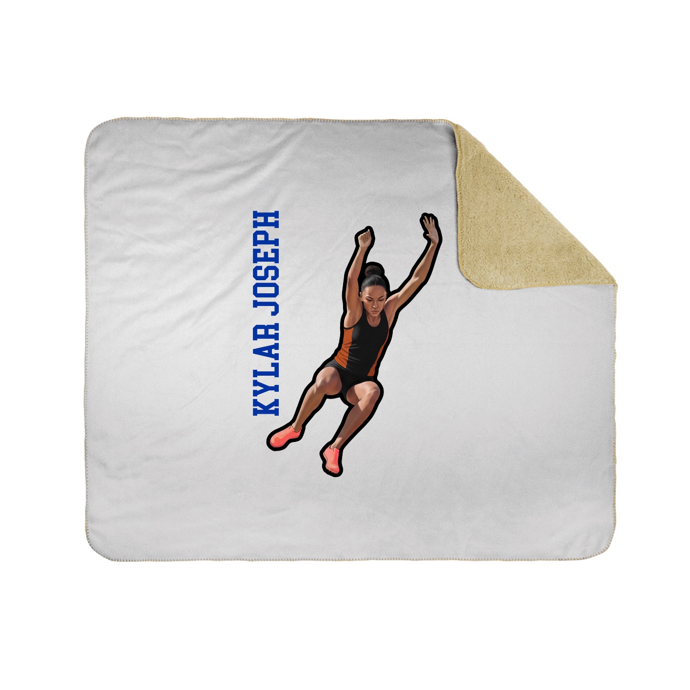 Throw Blanket — Name Vertical in White