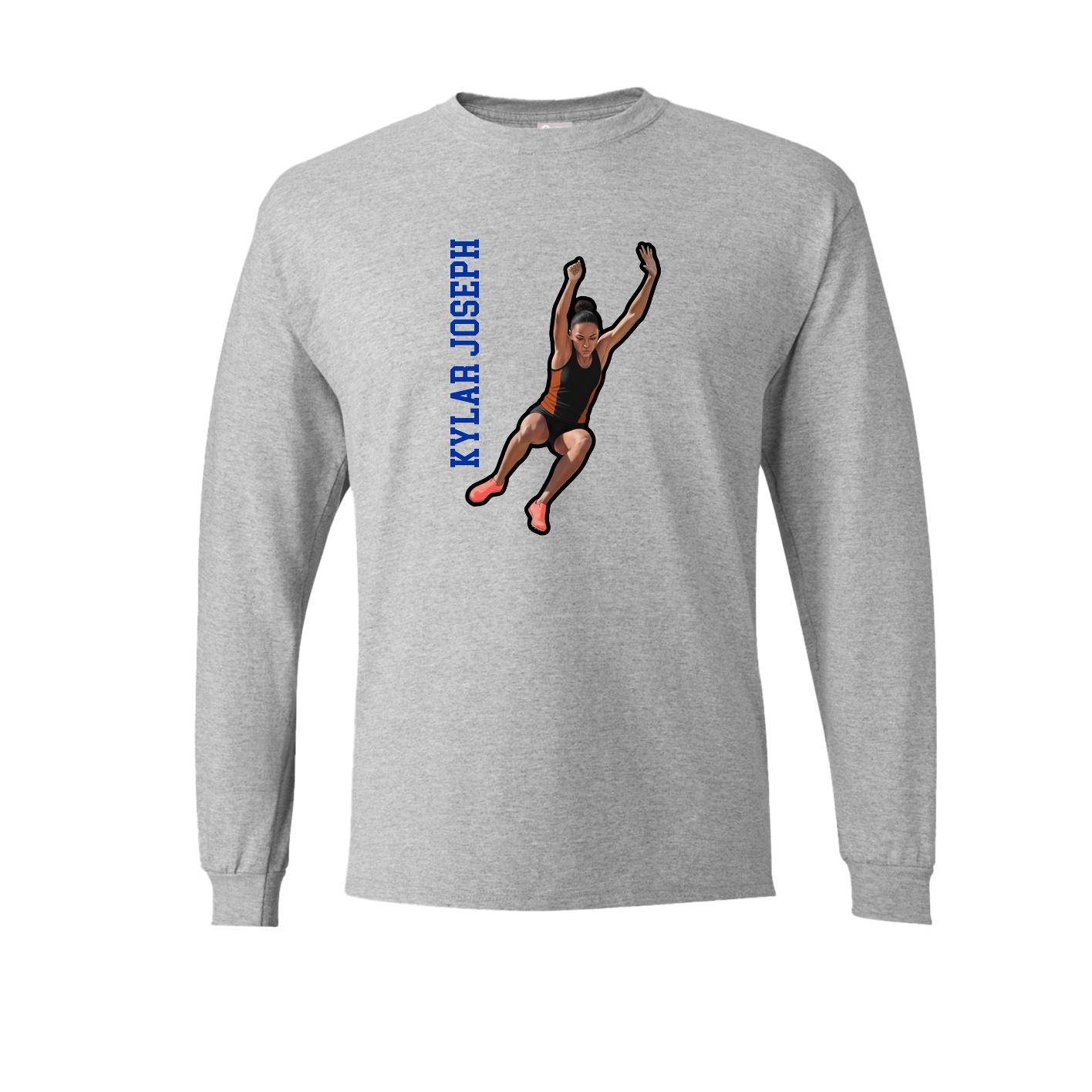 Long Sleeve Tee — Name Vertical in Grey