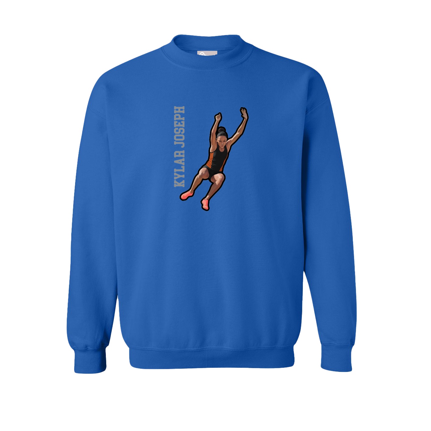 Fleece Crew — Name Vertical in Royal