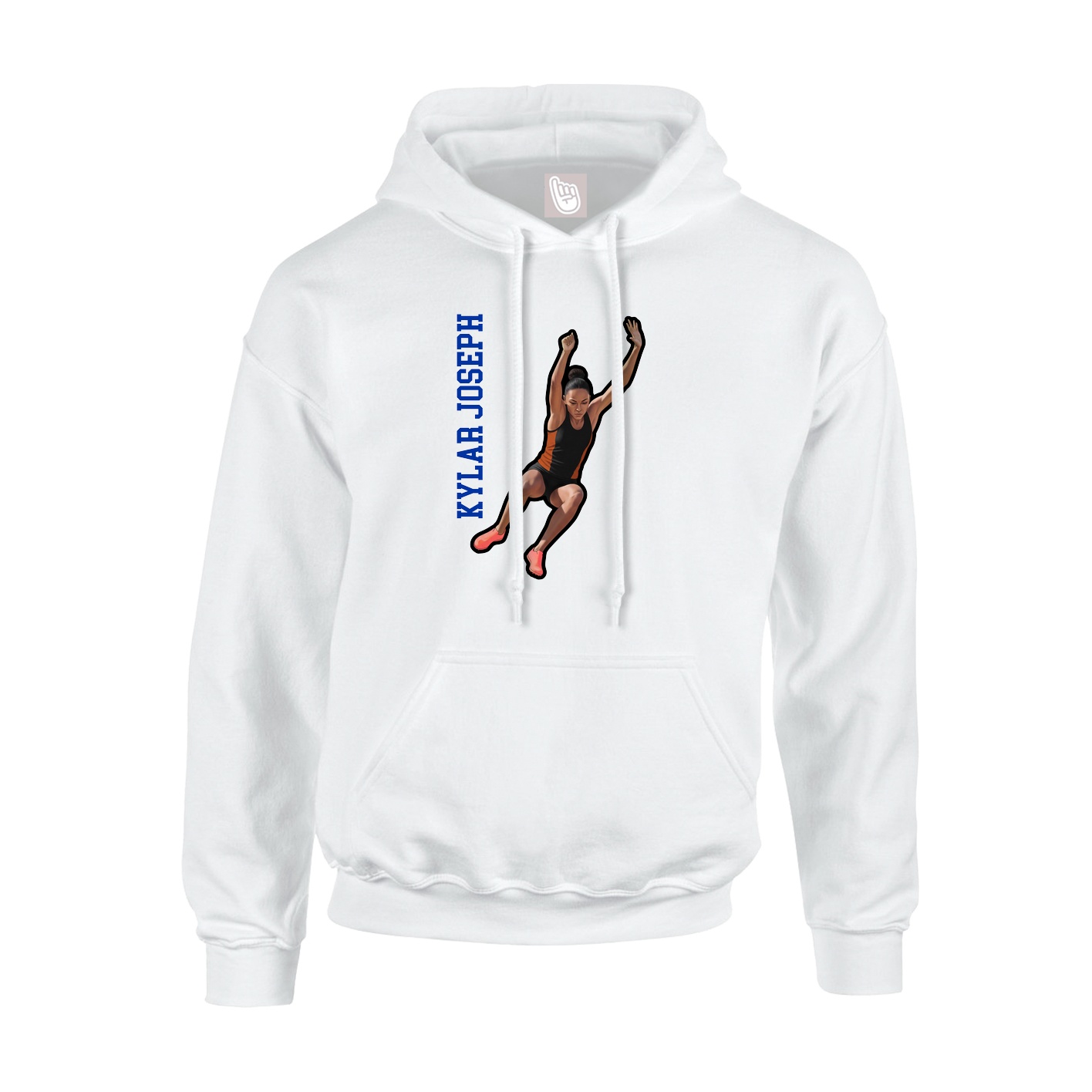 Youth Hoodie — Name Vertical in White
