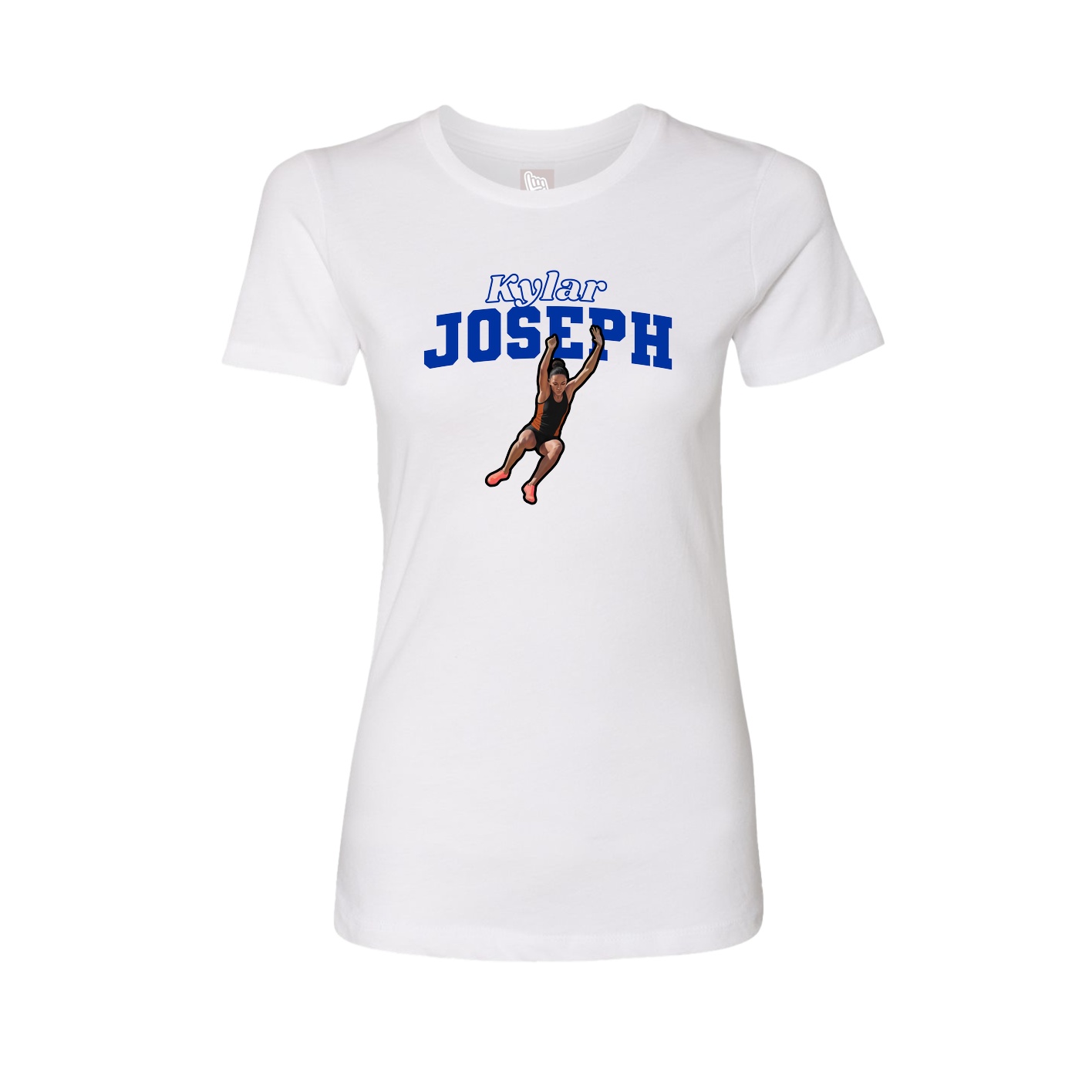 Fitted Women's Tee — Name Arch in White
