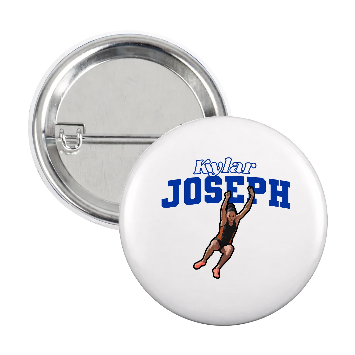 Game Day Button — Name Arch in White