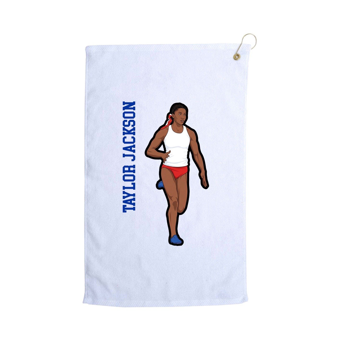 Golf Towel — Name Vertical in White