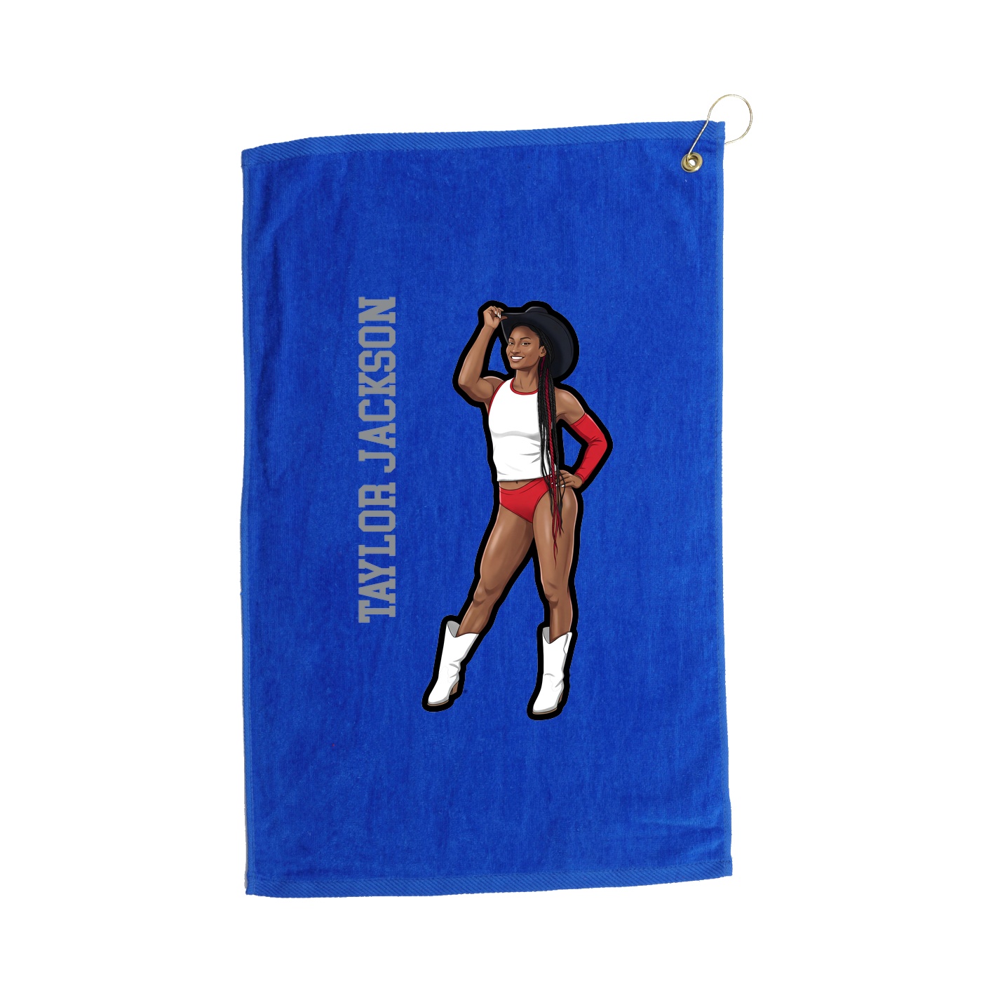 Golf Towel — Name Vertical in Royal