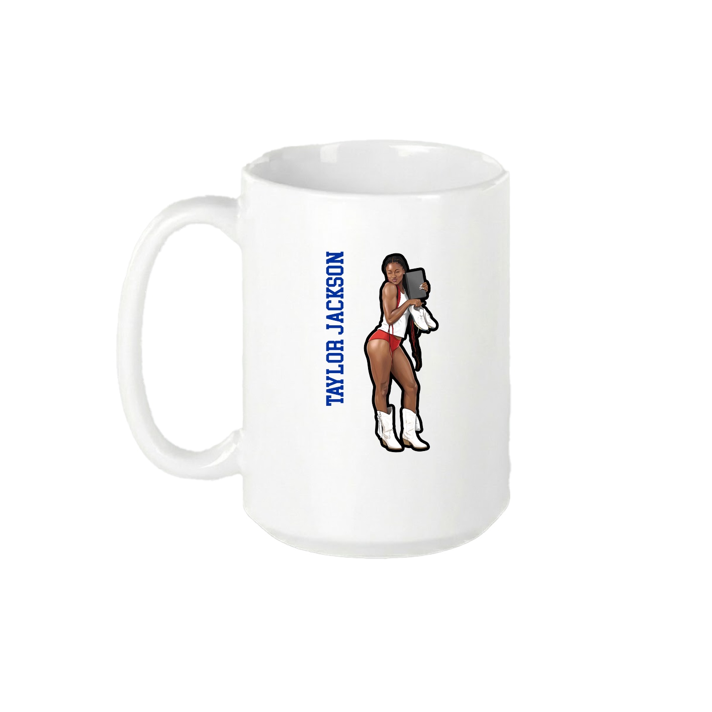 15oz Coffee Mug — Name Vertical in White