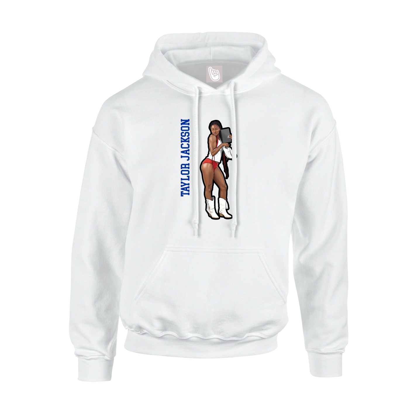 Youth Hoodie — Name Vertical in White